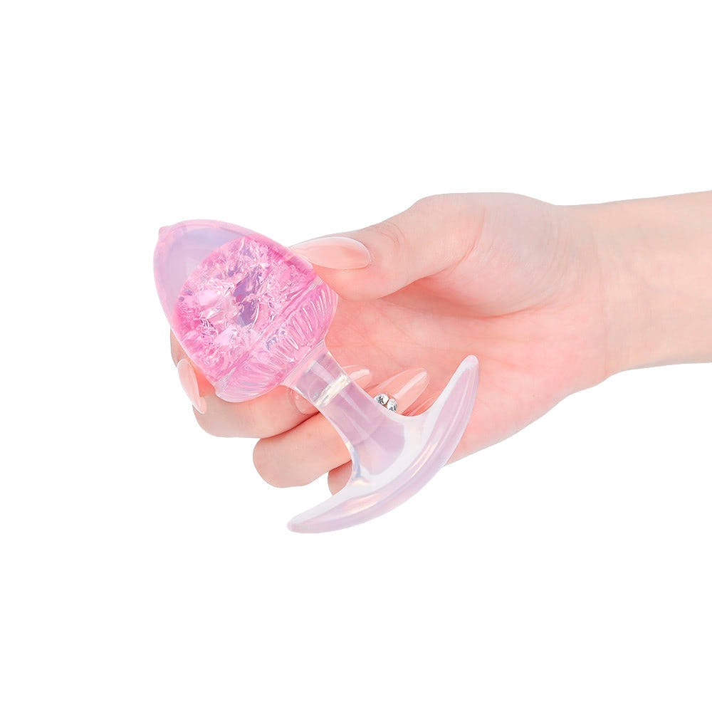 Plug Anal ''M'' de Silicone Platina Com Esfera de Vidro Interna - YouVibe | 7,4 x 3,8 cm | Disponível em 6 Cores - 16