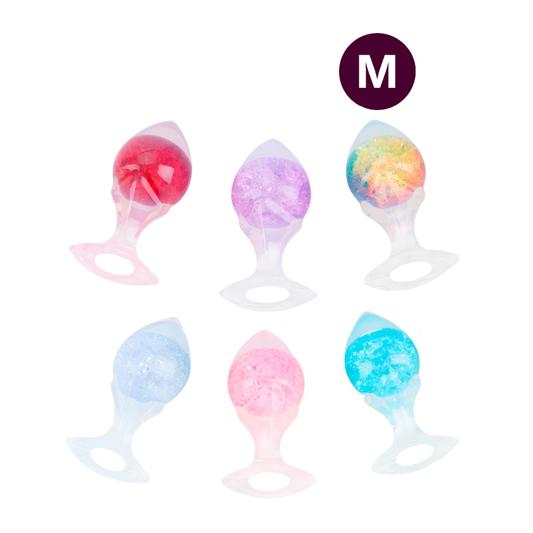 Plug Anal "M" em Silicone Platina, Formato Cônico com Esfera Interna e Alça de Segurança - YouVibe | 7,2 x 4 cm | Disponível em 6 Cores - 1