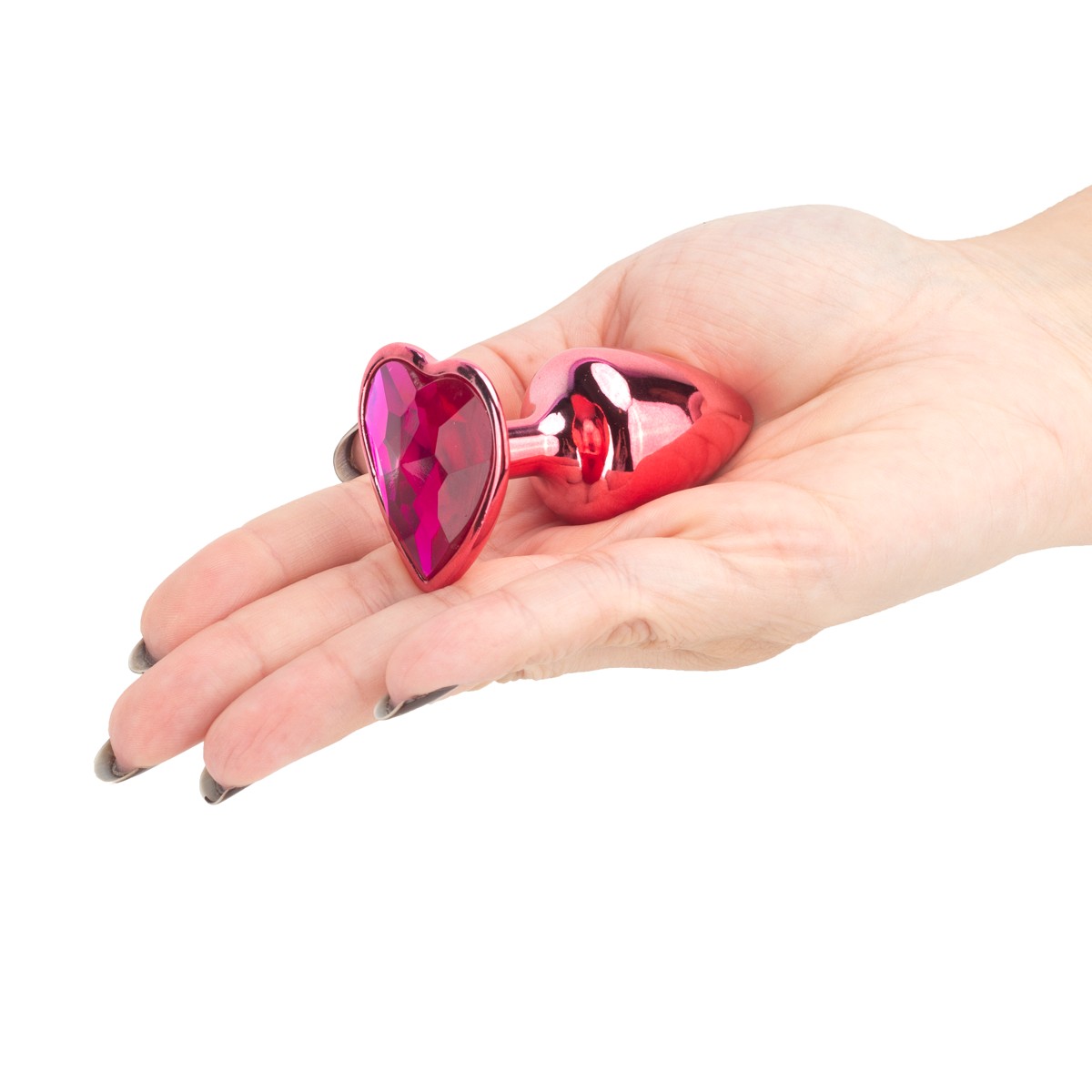 Plug Anal em Metal com Formato Cônico e Joia em Detalhe de Coração - Hard | 6 x 2,9 cm | Disponível em 4 Cores - 8