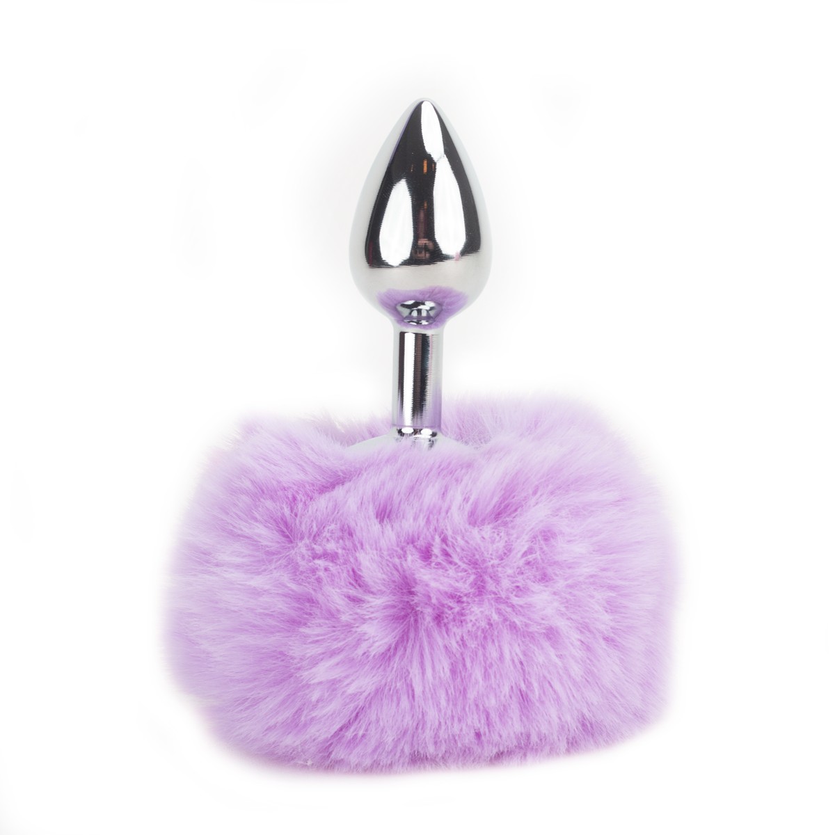 Plug Anal "P" em Aço Inoxidável com Pompom | 6 x 2,7 cm | Disponível em 8 Cores - 3