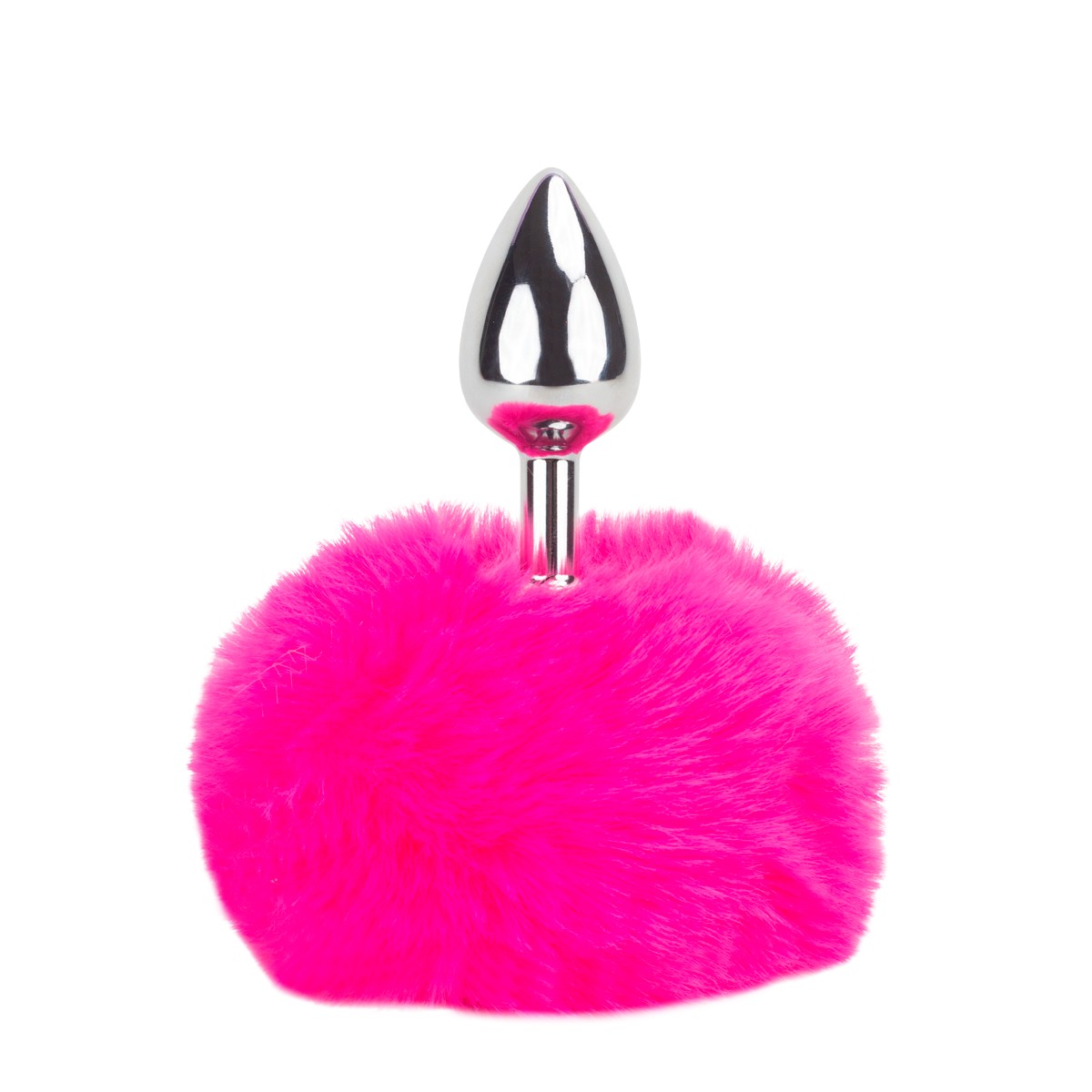 Plug Anal "P" em Aço Inoxidável com Pompom | 6 x 2,7 cm | Disponível em 8 Cores - 11