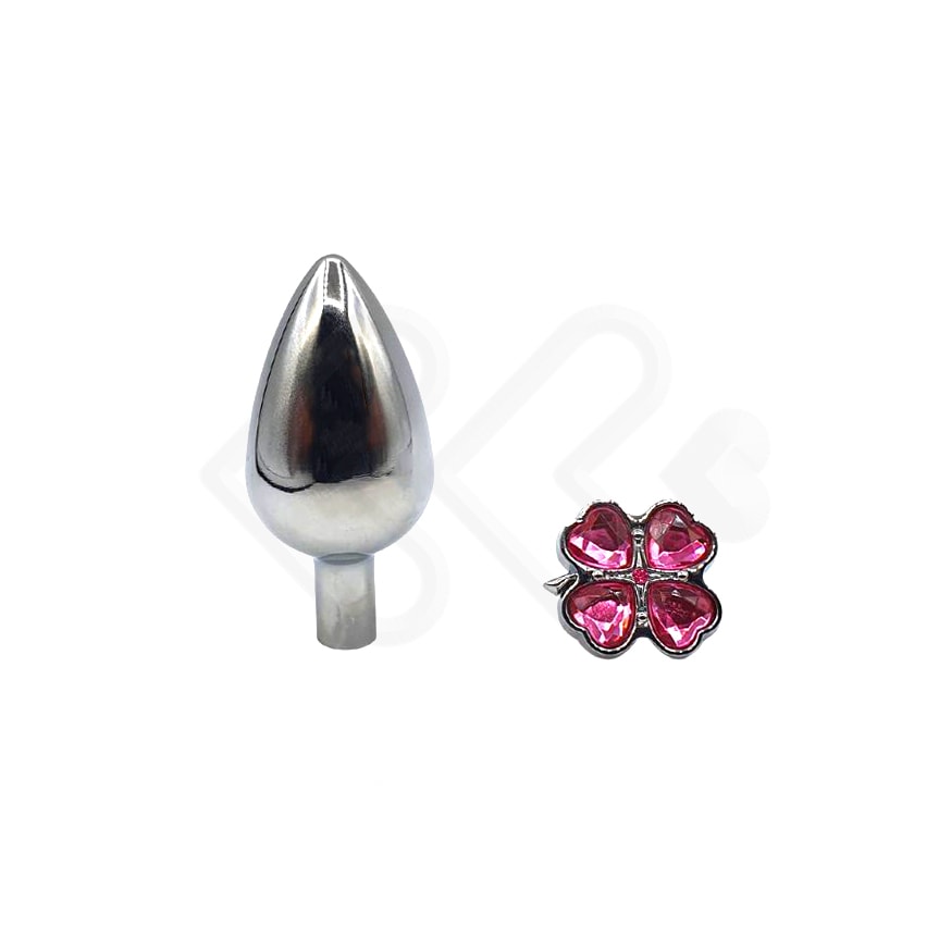 Plug Anal "P"em Aço com Joias na Base no Formato de Trevo - Sexy Import | 6 x 2,7 cm | Disponível em 6 Cores - 11