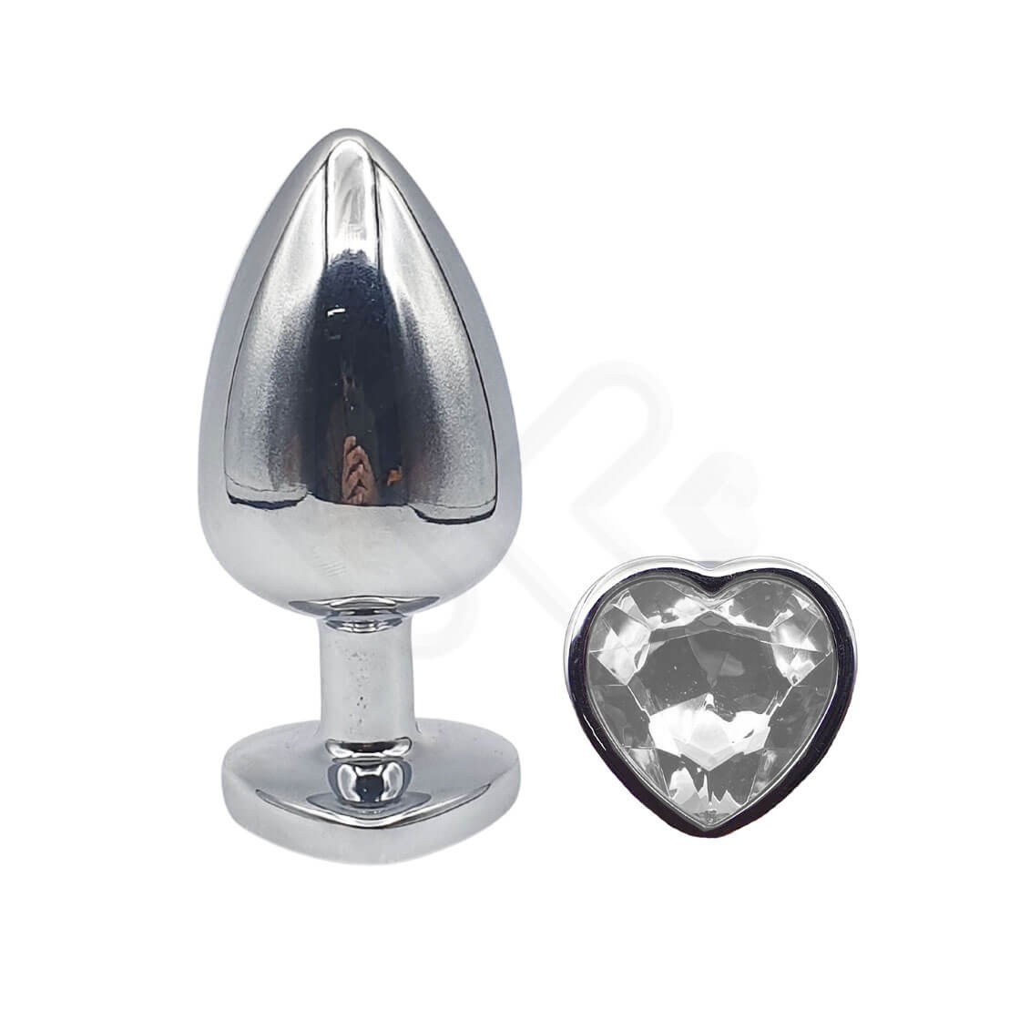 Plug Anal ''P'' em Alumínio e Base em Forma de Coração com Joia - Seamless Butt Plug Starting | 5,2 x 2,7 cm | Disponível em 6 Cores - 9