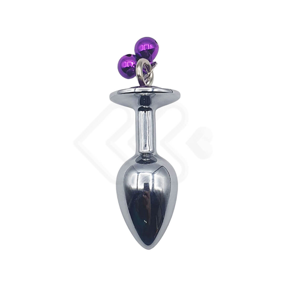 Plug Anal Cônico ''P'' em Metal Polido com Joia em sua Base e Guia com Corrente - 3R | 5,8 x 2,7 cm | Disponível em 3 Cores - 7