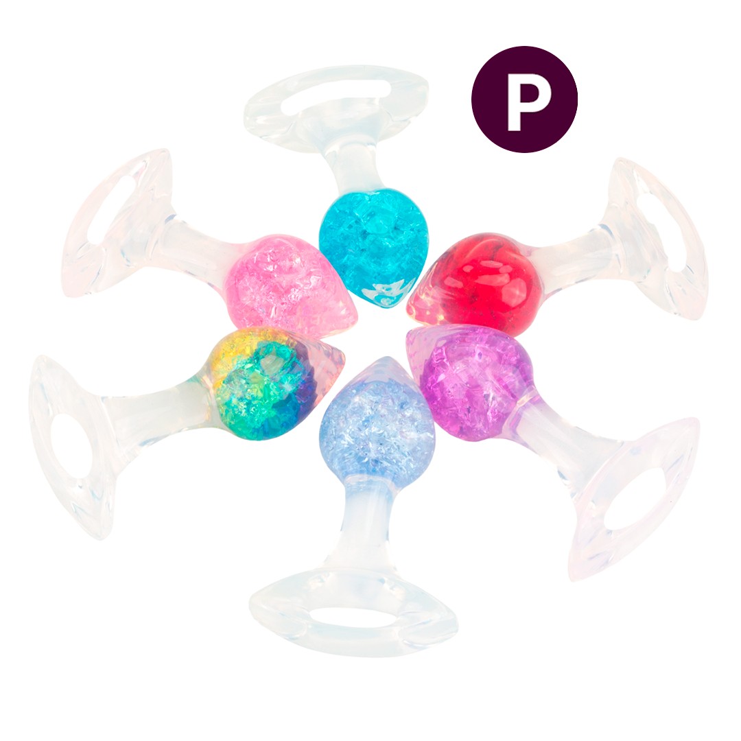 Plug Anal ''P'' de Silicone Platina Com Esfera de Vidro Interna, Alça e Detalhe de Coração - YouVibe | 6,7 x 3 cm | Disponível em 6 Cores - 1