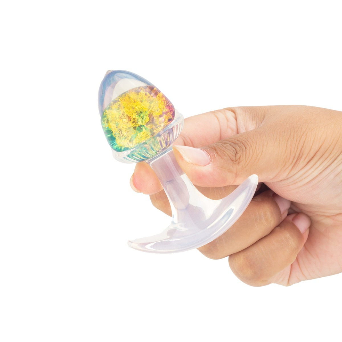 Plug Anal ''P'' de Silicone Platina Com Esfera de Vidro Interna - YouVibe | 6,9 x 3,3 cm | Disponível em 6 Cores - 13