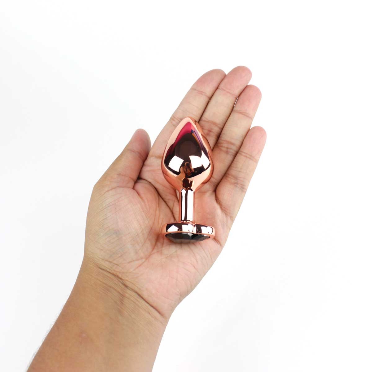 Plug Anal Rose no Tamanho "M" com Pedra Brilhante na Base em Formato de Coração - Intt Toys | 7 x 3,3 cm | Disponível em 10 Cores - 13
