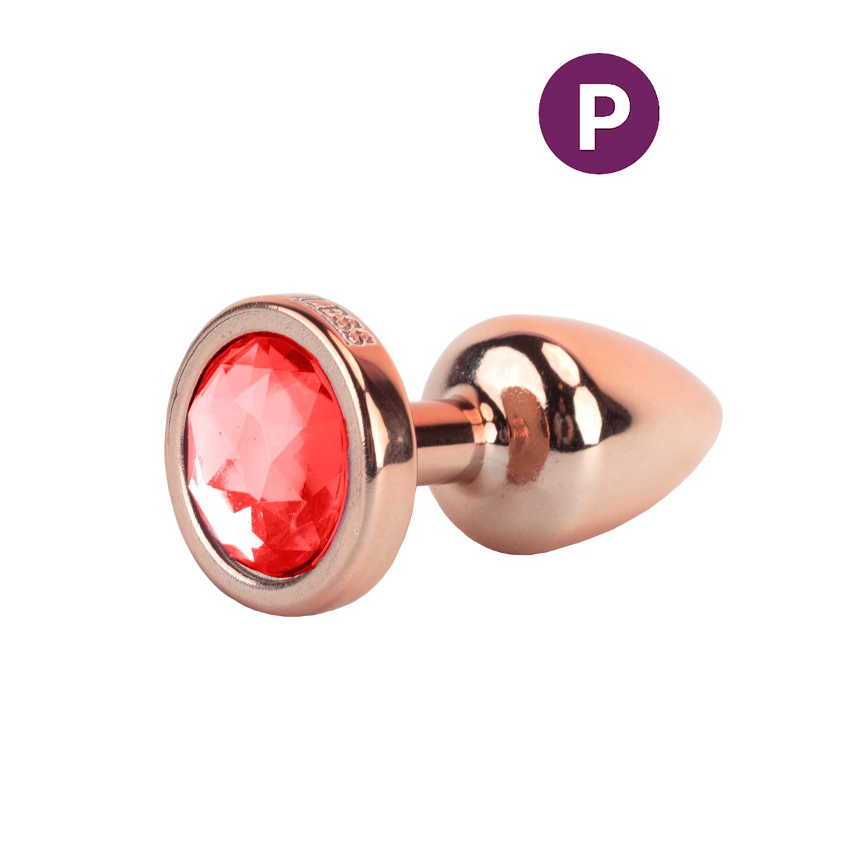 Plug Anal Rose no tamanho "P" em ABS Atóxico com Formato Cônico e Detalhe de Joia - Hard Less | 6 x 2,6 cm | Disponivel em 7 Cores - 1