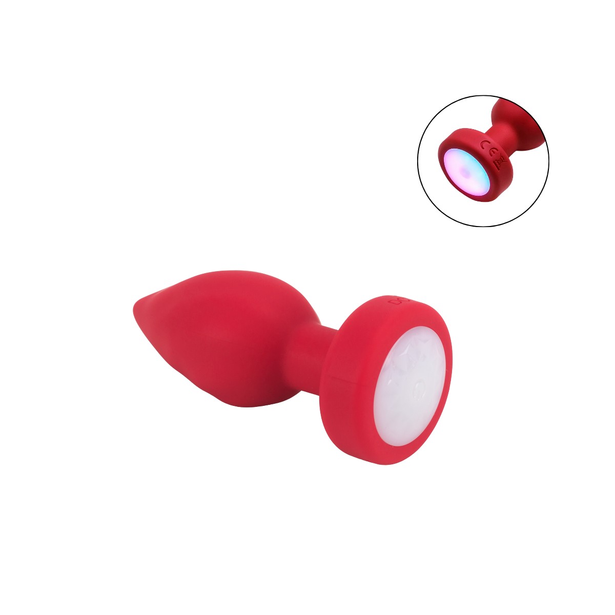 Plug Anal "M" em Silicone com 10 Vibrações, Led, Touch e Controle Remoto em Formato de Anel - SI | 7,4 x 3,4 cm | Disponível em 2 Cores - 9
