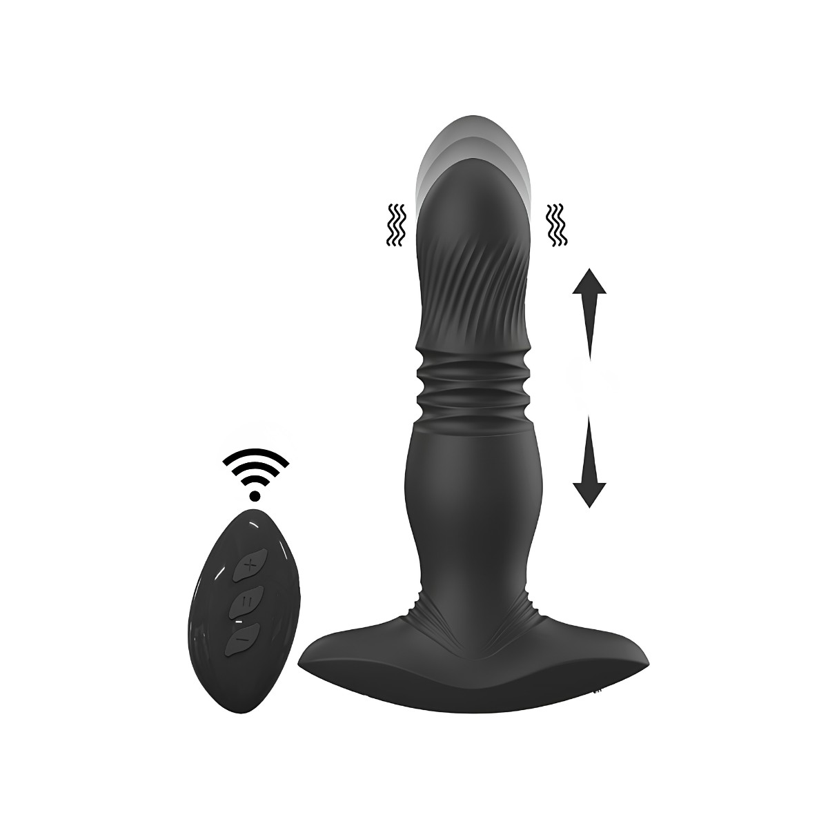 Plug Anal em Silicone com 7 Modos de Vibração e Movimento de Vai e Vem, Controle Remoto sem Fio e Recarregável - SI Roy RTC | 12 x 3 cm - 4