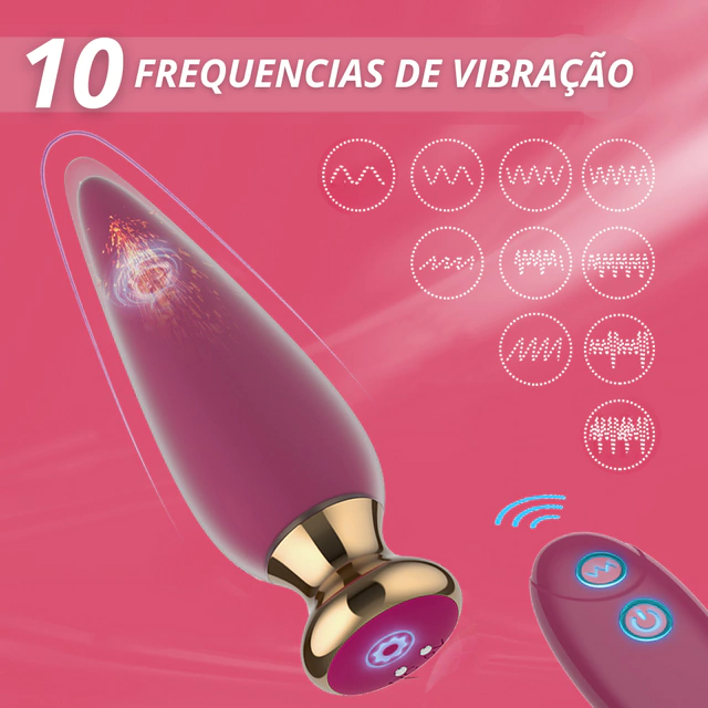 Plug Anal em Silicone e ABS Atóxico com 10 Modos de Vibração e Controle Remoto - I-moon Cross | 9 x 3,5 cm - 3
