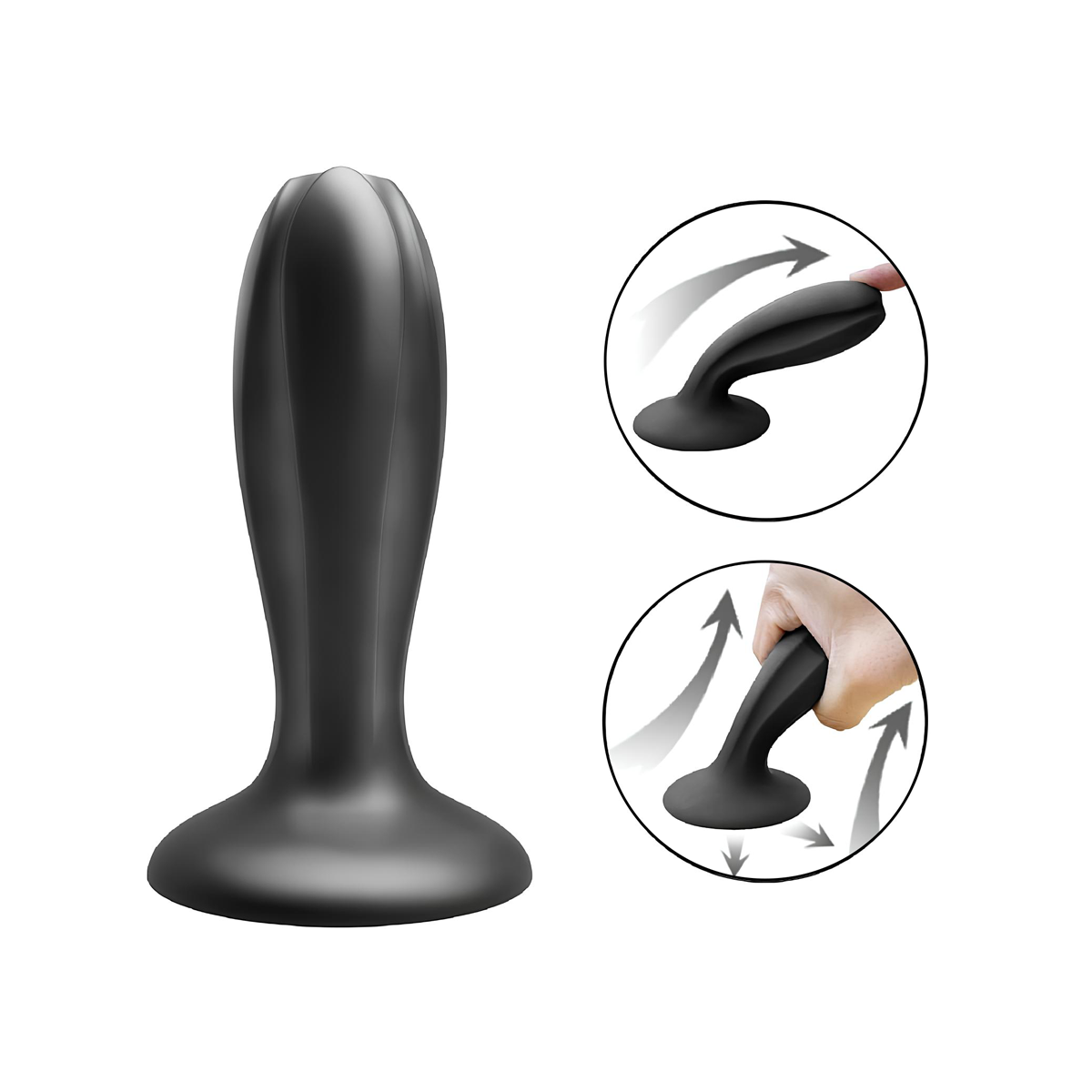 Plug Anal de Silicone em Formato Cônico com Relevos e Base Ventosa - S-Hande Gene | 10 x 3,6 cm - 6