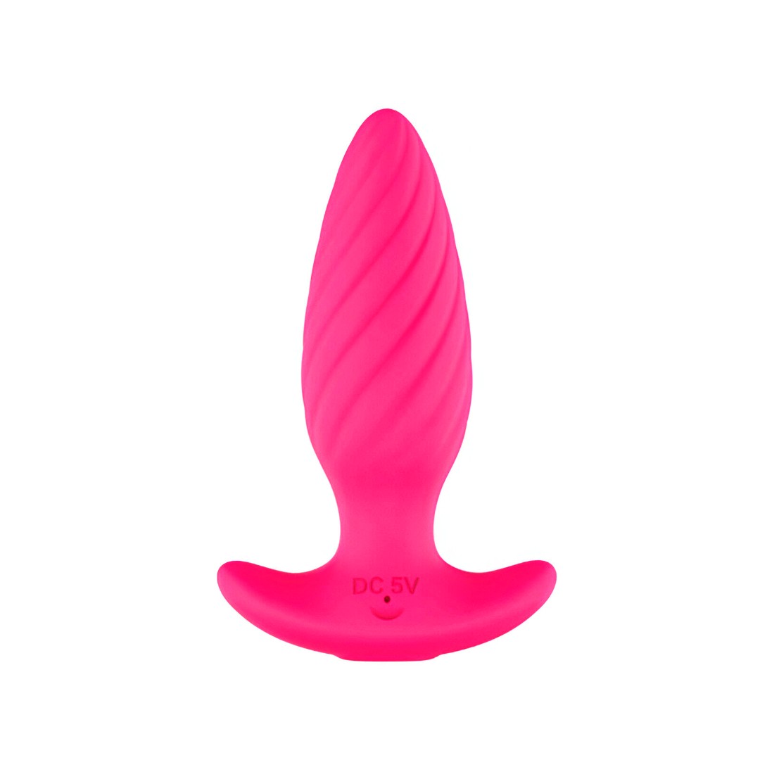 Plug Anal em Silicone Macio, 9 Modos de Vibração, Textura Espiral, Controle Via Aplicativo e Recarregável - 8 x 3,1 cm - 2