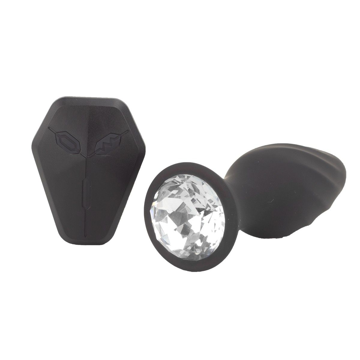 Plug Anal em Silicone com Pedra na Base, 10 Modos de Vibração, Controle Remoto Sem Fio e Recarregável - SI Diamond | 9,5 x 3,5 cm - 2