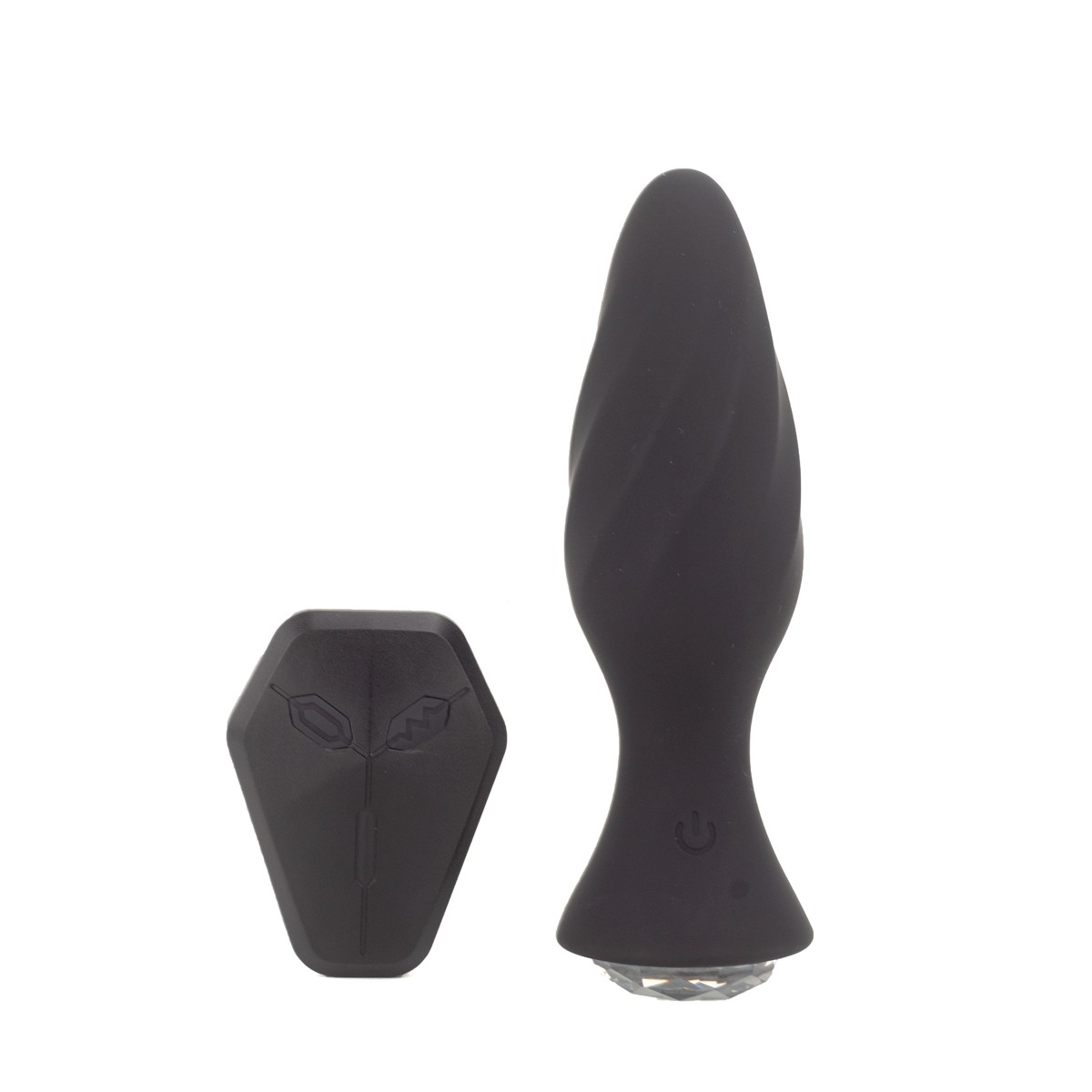 Plug Anal em Silicone com Pedra na Base, 10 Modos de Vibração, Controle Remoto Sem Fio e Recarregável - SI Diamond | 9,5 x 3,5 cm - 5