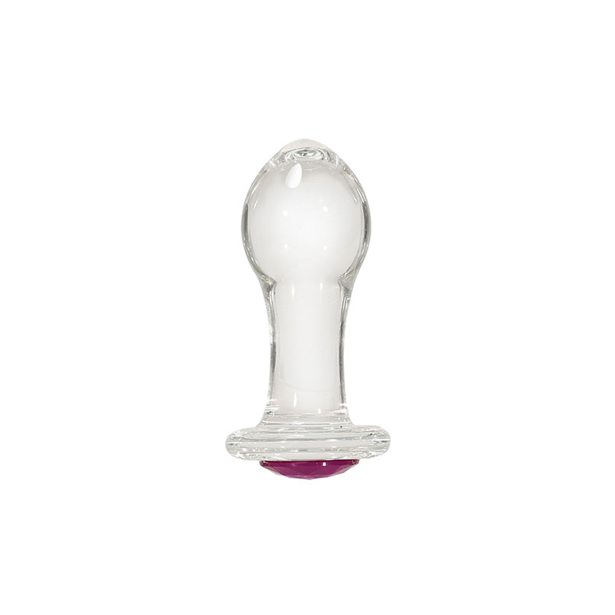 Plug Anal no Tamanho "G" em Vidro Resistente com Formato Cônico e Detalhe de Joia Colorida na Base - 3R Import | 8 x 3,9 cm - 3