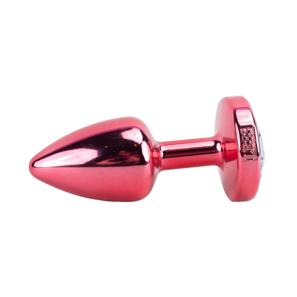 Plug Anal Vermelho no Tamanho "P" em ABS Atóxico com Formato Cônico e Detalhe de Joia - Hard Less | 6 x 2,6 cm | Disponível em 5 Cores - 6