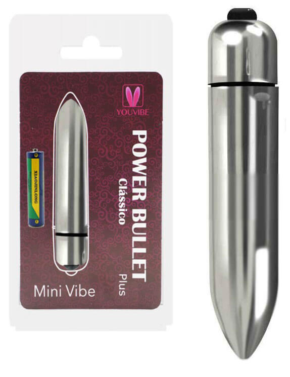 Cápsula Vibratória Resistente à Água - Mini Vibe Power Bullet Plus Clássico | 9,3 x 1,8 cm | Disponível em 4 Cores - 1