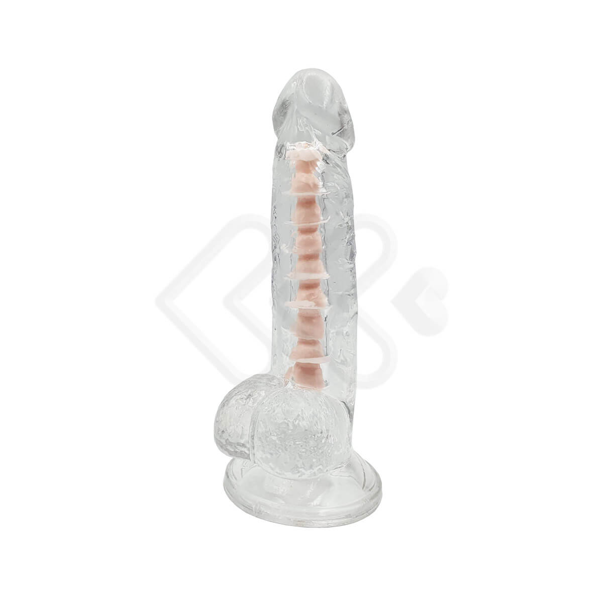 Prótese Peniana Realística Translúcida com Escroto, Vértebra e Base em Ventosa - Powerful Suction Base | 12,7 x 3,6 cm - 4