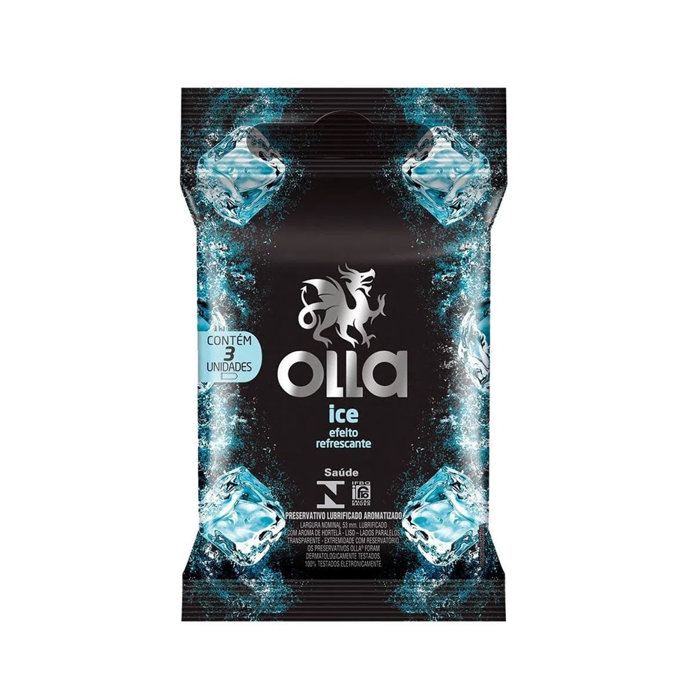 Preservativo com Efeito que esfria - Olla Ice - 3 Unidades - 1