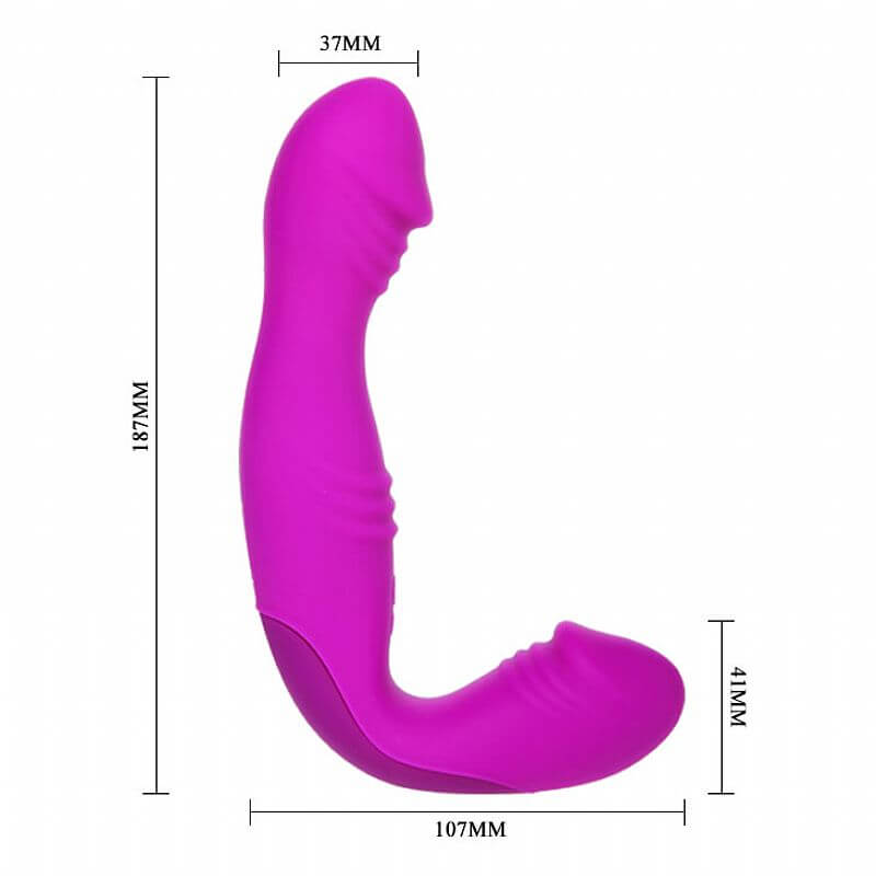 Vibrador Strapless Recarregável com 30 Modos de Vibração, à Prova D'Água - Pretty Love Angelo | 18,7 x 4,1 cm - 4