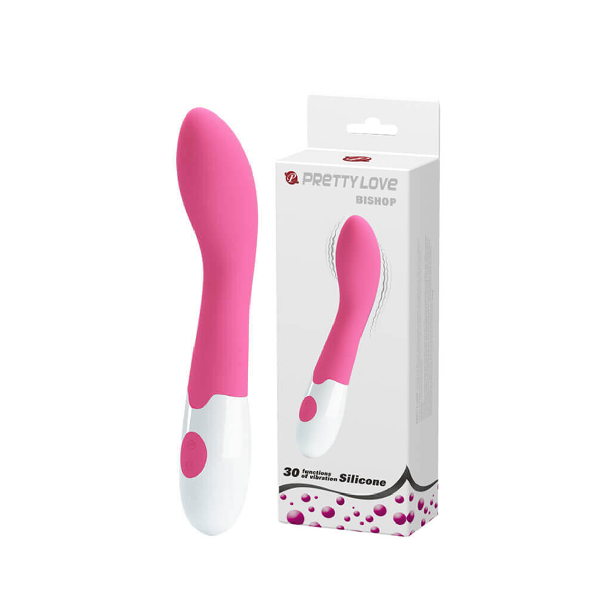 Vibrador de Ponto G em Silicone Soft Touch com 30 Níveis de Vibração e Resistente à Água - Pretty Love Bishop | 11 x 3 cm | Disponível em 2 Cores - 1