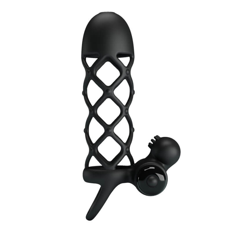 Pretty Love - Capa Peniana Vazada com Estimulador de Clítoris em Silicone e Anel para Escroto - 3