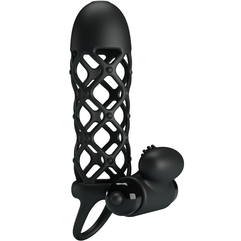 Pretty Love - Capa Peniana Vazada com Estimulador de Clítoris em Silicone e Anel para Escroto - 5