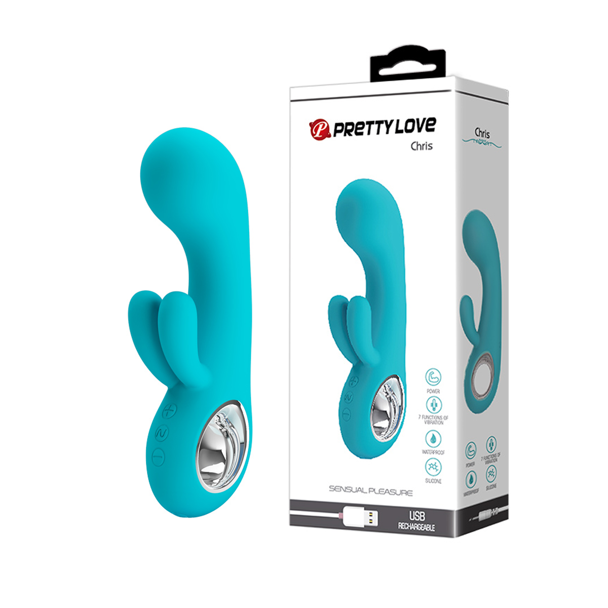 Vibrador Estimulador de Ponto G e Clítoris em Silicone com 7 Modos de Vibração e Recarregável - Pretty Love Chris | 9 x 3,8 cm | Disponível em 2 Cores - 6