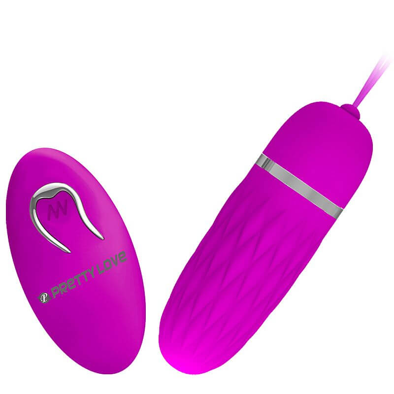 Cápsula Vibratória com 12 Modos de Vibração, Textura Diamante, Controle Remoto sem Fio e Resistente à Água - Pretty Love Dawn | 8,5 x 3 cm | Cor: Roxo - 1