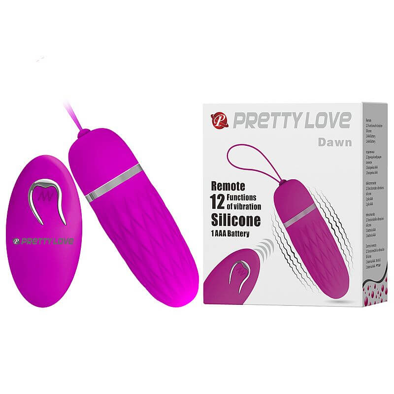 Cápsula Vibratória com 12 Modos de Vibração, Textura Diamante, Controle Remoto sem Fio e Resistente à Água - Pretty Love Dawn | 8,5 x 3 cm | Cor: Roxo - 2