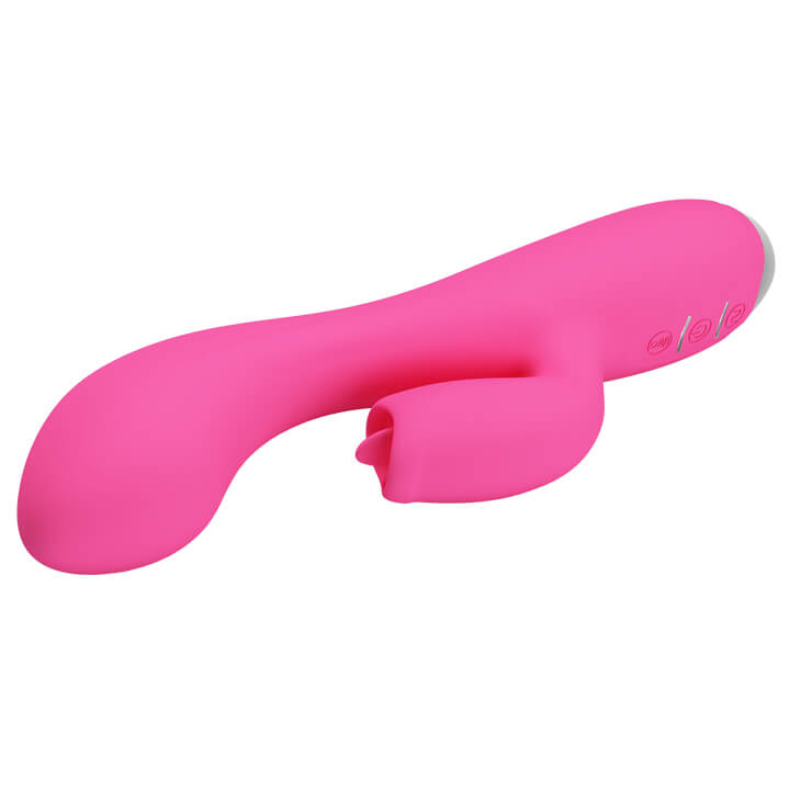 Vibrador Estimulador de Ponto G e Clítoris Recarregável em Silicone com 12 Modos de Vibração e 3 Movimento de Língua - Pretty Love Doreen | 11,3 x 3,8 cm | Disponível em 2 cores - 11