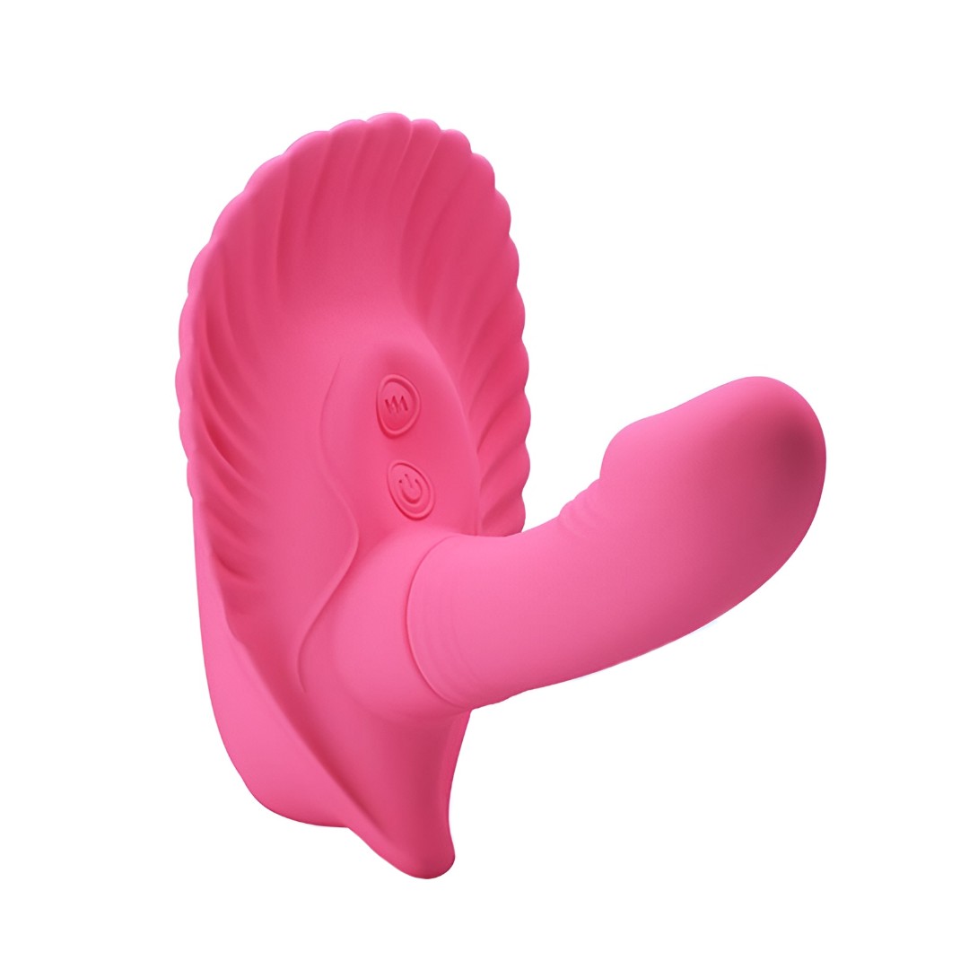Estimulador em Forma de Concha com Mini Pênis Penetrável, 10 Modos de Vibração e Aplicativo - Pretty Love Fancy Clamshell  | 7,2 x 2,5 cm - 2