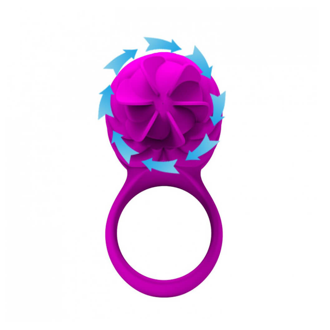 Pretty Love Frances - Anel Peniano em Soft Touch com Estimulador Rotativo - 6,7 x 3,2 cm | Cor: Roxo - 4