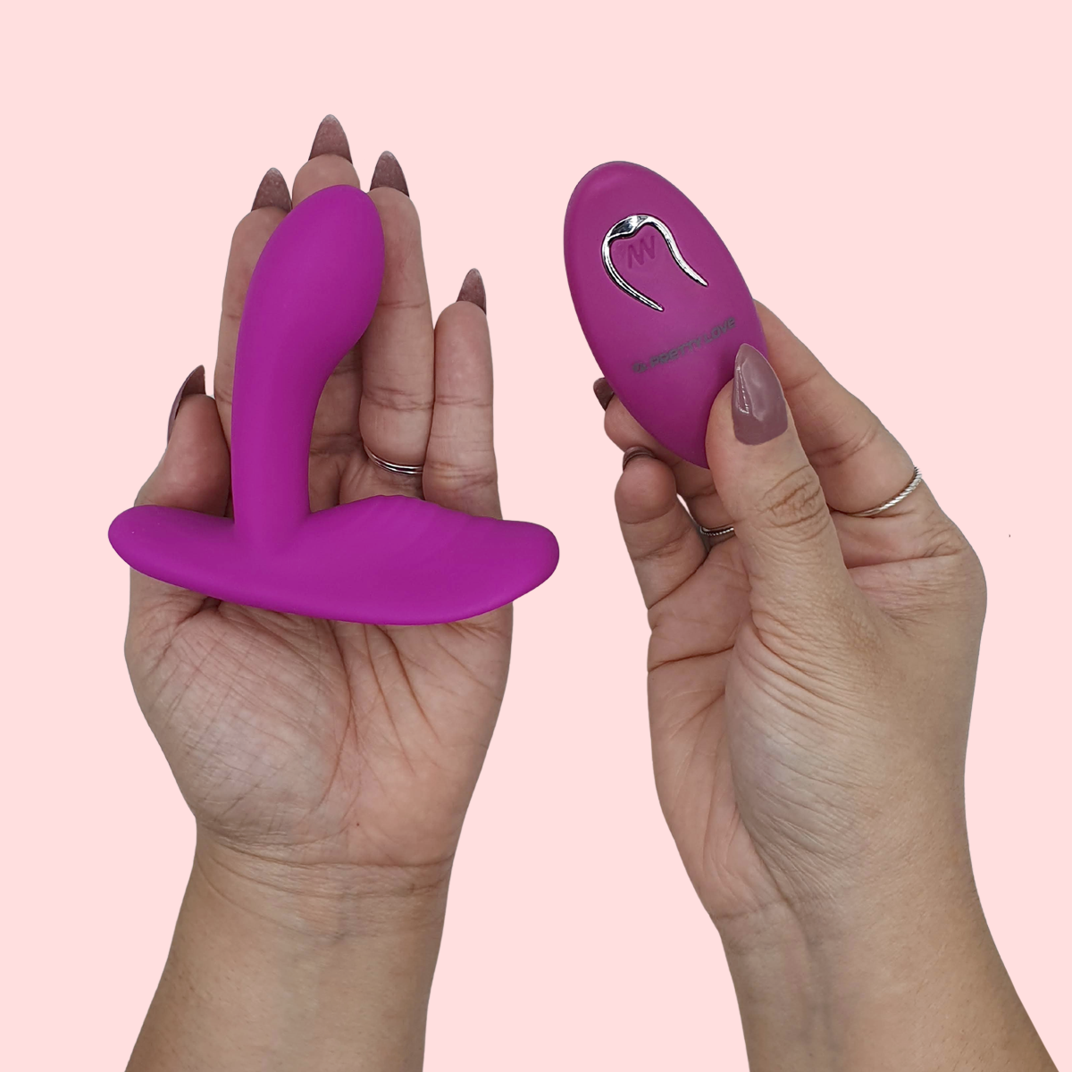 Estimulador de Clítoris com Penetrador, 12 Modos de Vibrações e Controle Remoto Sem Fio - Pretty Love Magic Fingers | 7 x 2,6 cm - 6