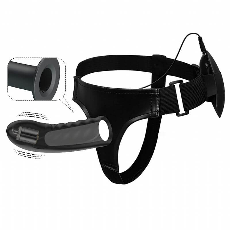 Pretty Love Marvin - Cinta em Couro Sintético com Capa Peniana Estimuladora de Ponto G, Vibro Multivelocidade e Controle Remoto - Veste até o GG - 4