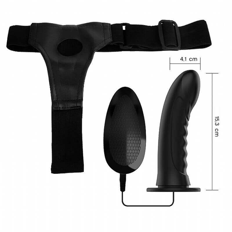 Pretty Love Marvin - Cinta em Couro Sintético com Capa Peniana Estimuladora de Ponto G, Vibro Multivelocidade e Controle Remoto - Veste até o GG - 5