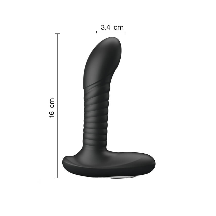 Estimulador de Próstata e Períneo em Silicone com 12 Modos de Vibração e 3 Funções de Rotações Ambas Silenciosas - Pretty Love Merlin | 13,2 x 3,4 cm | Cor: Preto - 4