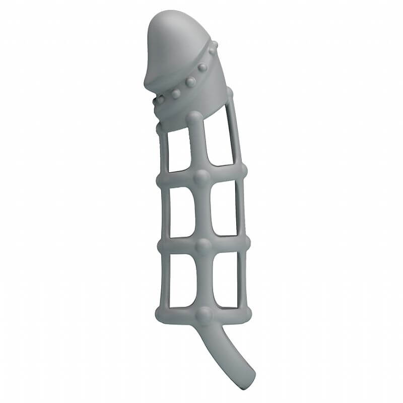 Capa Peniana Vazada em Silicone com Anel para Escroto - Pretty Love Penis Sleeve With Ball Strap - 3