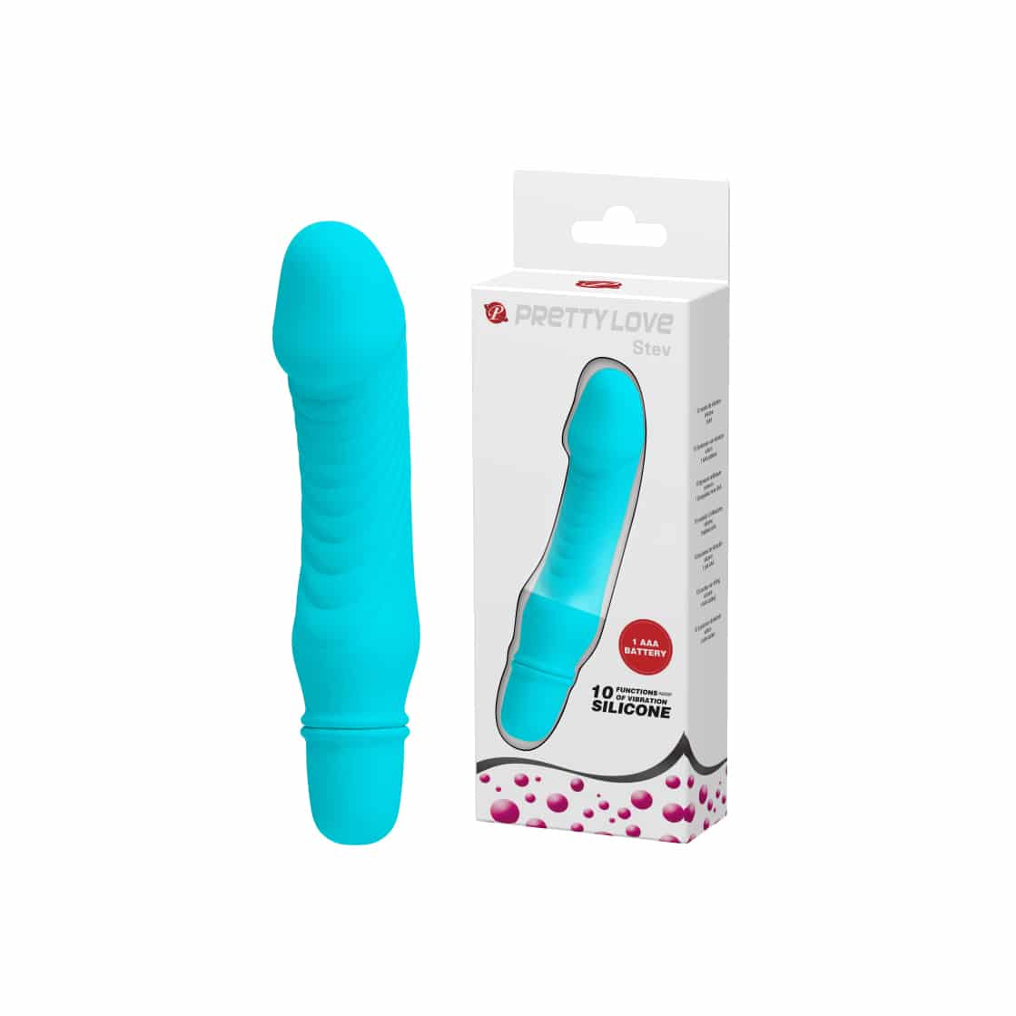 Mini Vibrador em Silicone com Glande Definida e 10 Modos de Vibração - Pretty Love Stev - 8,5 x 2,3 cm | Disponível em 5 Cores - 1