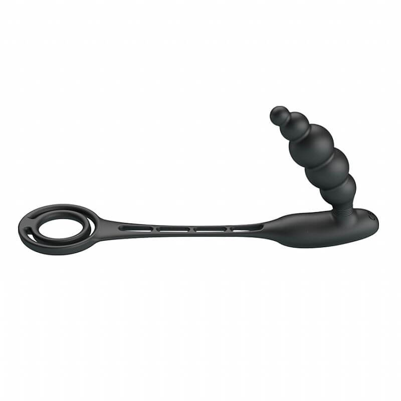 Plug Anal com Anel Duplo em Silicone com 12 Modos de Vibrações - Pretty Love Vibration Penis Sleeve 3 | 7,5 x 2,5 cm - 3