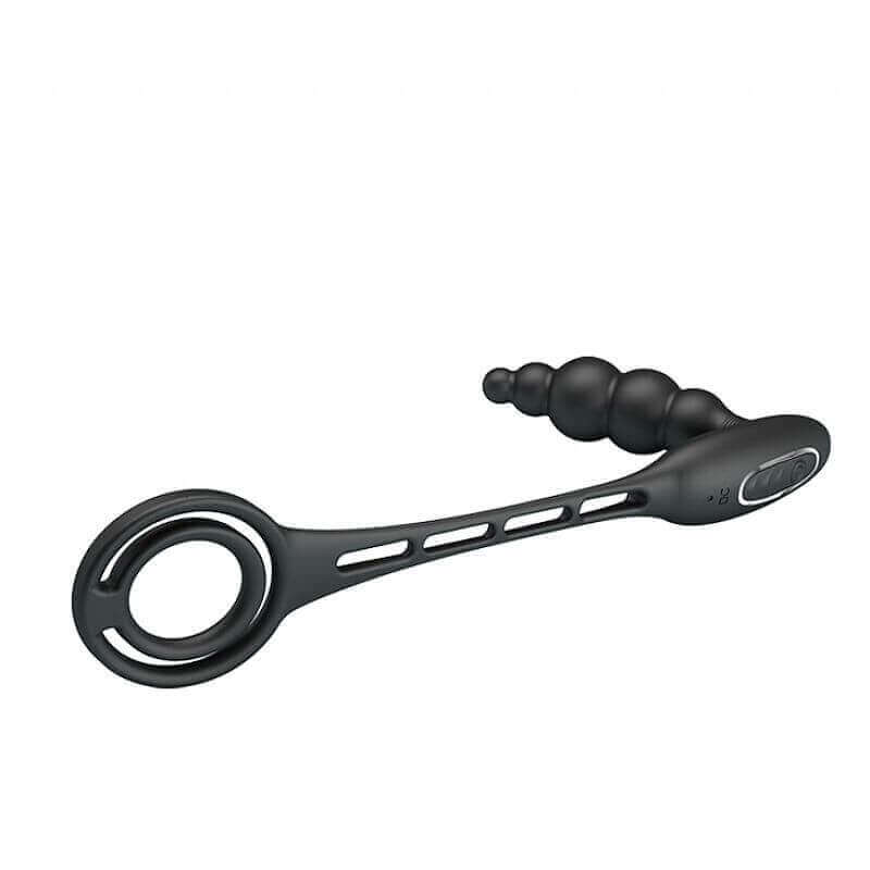 Plug Anal com Anel Duplo em Silicone com 12 Modos de Vibrações - Pretty Love Vibration Penis Sleeve 3 | 7,5 x 2,5 cm - 4