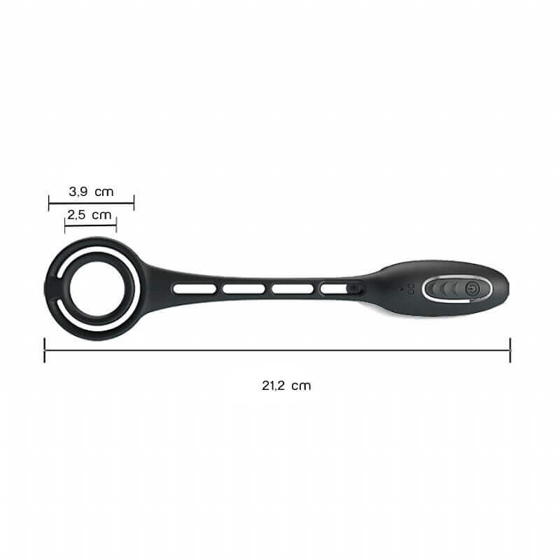 Plug Anal com Anel Duplo em Silicone com 12 Modos de Vibrações - Pretty Love Vibration Penis Sleeve 3 | 7,5 x 2,5 cm - 5