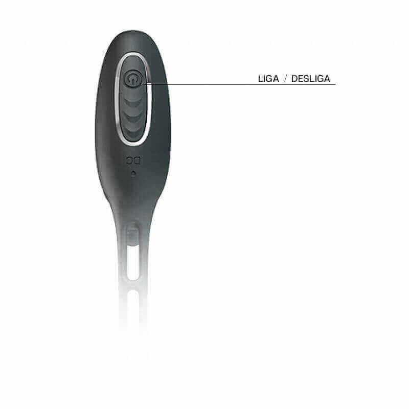 Plug Anal com Anel Duplo em Silicone com 12 Modos de Vibrações - Pretty Love Vibration Penis Sleeve 3 | 7,5 x 2,5 cm - 6