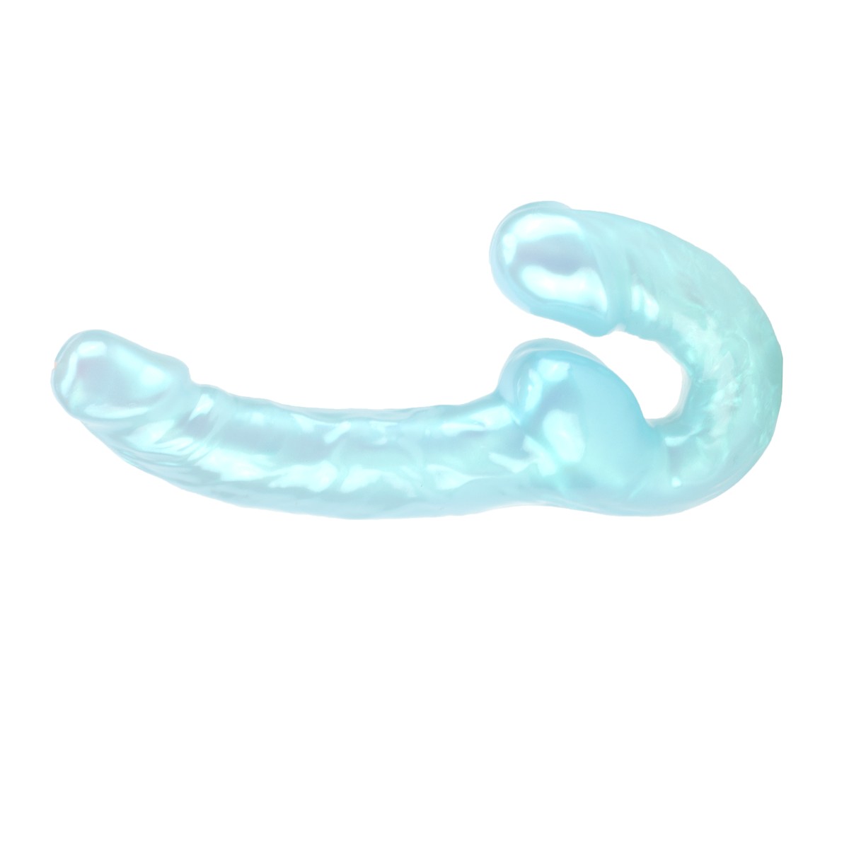 Prótese Dupla Strap On Furta-Cor em TPE com Glande Definida e Texturas - Dildo 9.2 | 16 x 3,2 cm | Disponível em 2 Cores - 5