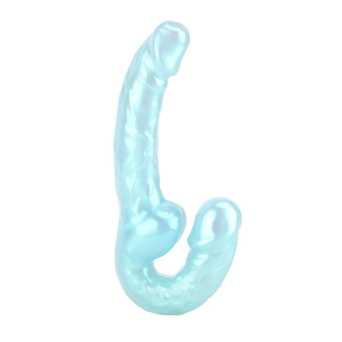Prótese Dupla Strap On Furta-Cor em TPE com Glande Definida e Texturas - Dildo 9.2 | 16 x 3,2 cm | Disponível em 2 Cores - 4