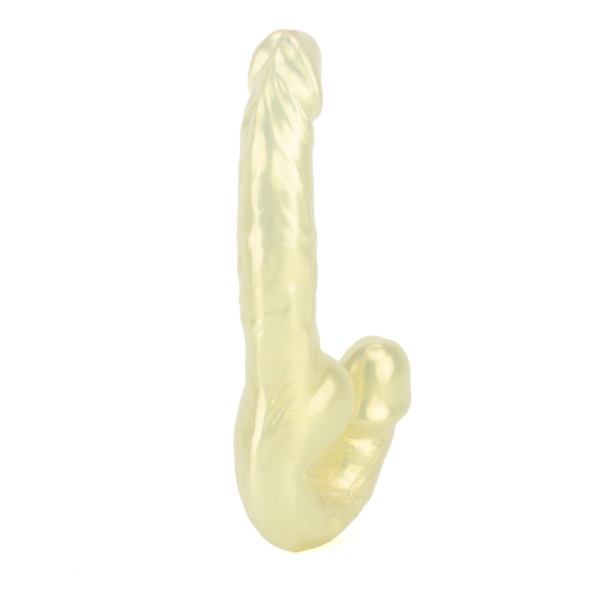 Prótese Dupla Strap On Furta-Cor em TPE com Glande Definida e Texturas - Dildo 9.2 | 16 x 3,2 cm | Disponível em 2 Cores - 7