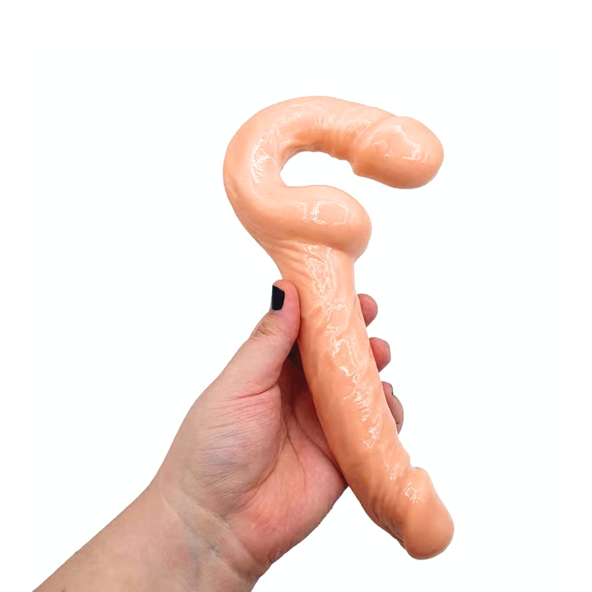 Prótese Dupla Strap On em TPE com Glande Definida e Texturas - Dildo Ultra-Realistic 9.2" | 16 x 3,2 cm | Disponível em 2 Cores - 6
