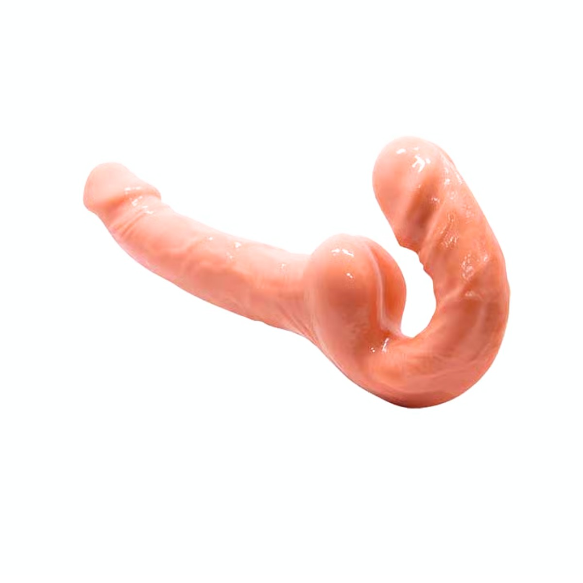 Prótese Dupla Strap On em TPE com Glande Definida e Texturas - Dildo Ultra-Realistic 9.2" | 16 x 3,2 cm | Disponível em 2 Cores - 11