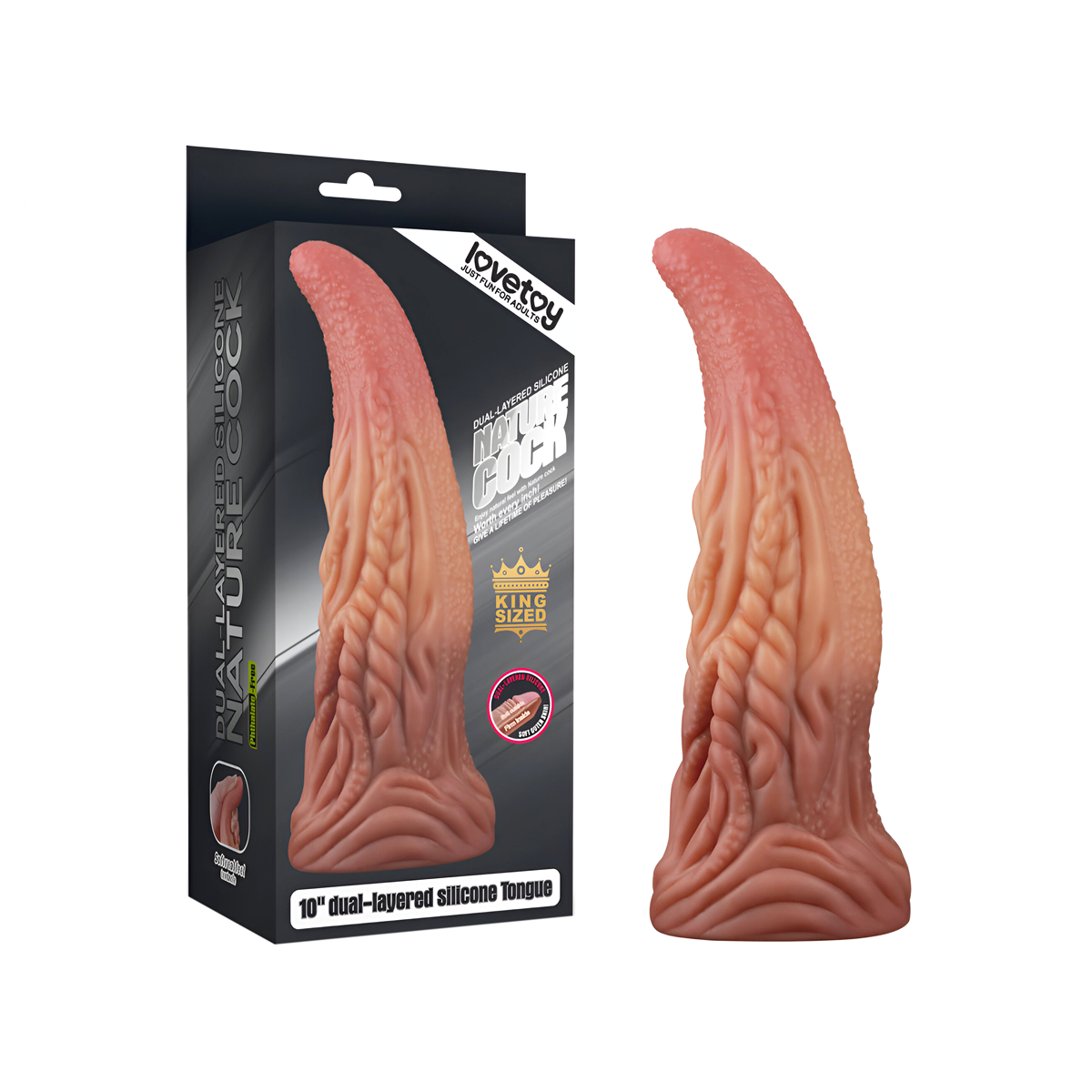 Prótese em Formato de Língua Monster em Silicone com Texturas e Ventosa - LoveToy 10" | 23 x 7,4 cm - 3